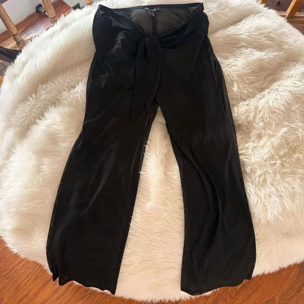 HofH black sheer coverup pants